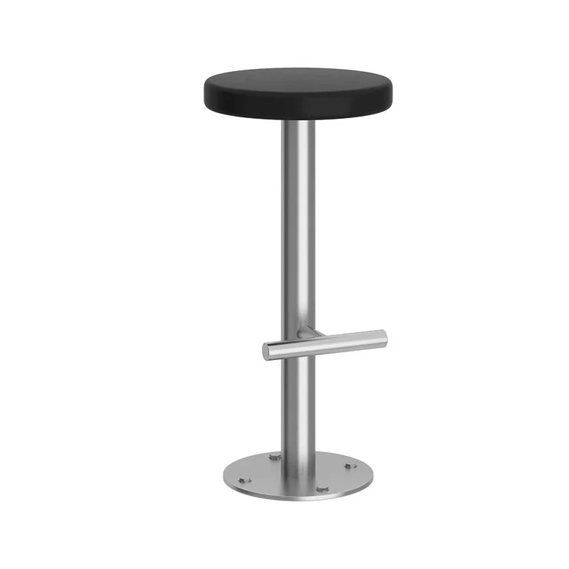 

Fixed floor, high stool wrought iron chair
