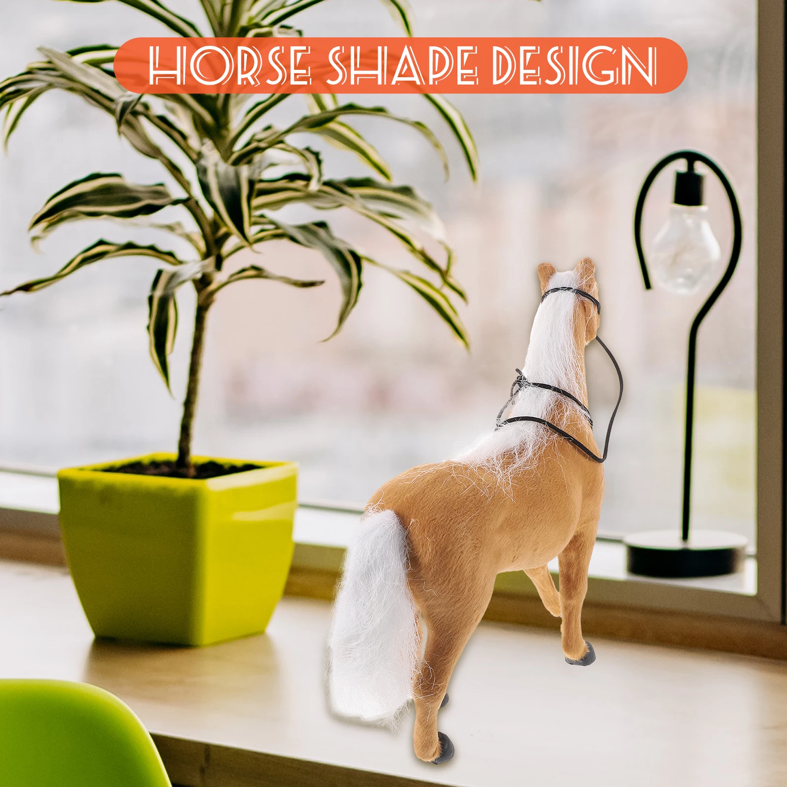 

Simulated Decoration Black Statue Home Adornment Polyester Animal nament Fake Horse Decor Garden