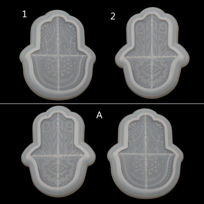 Hamsa Hand Tray Resin Mold  Amulet Epoxy Resin Mold Hamsa Hand Shape Holder Jewelry Plate Dish Resin Casting Molds