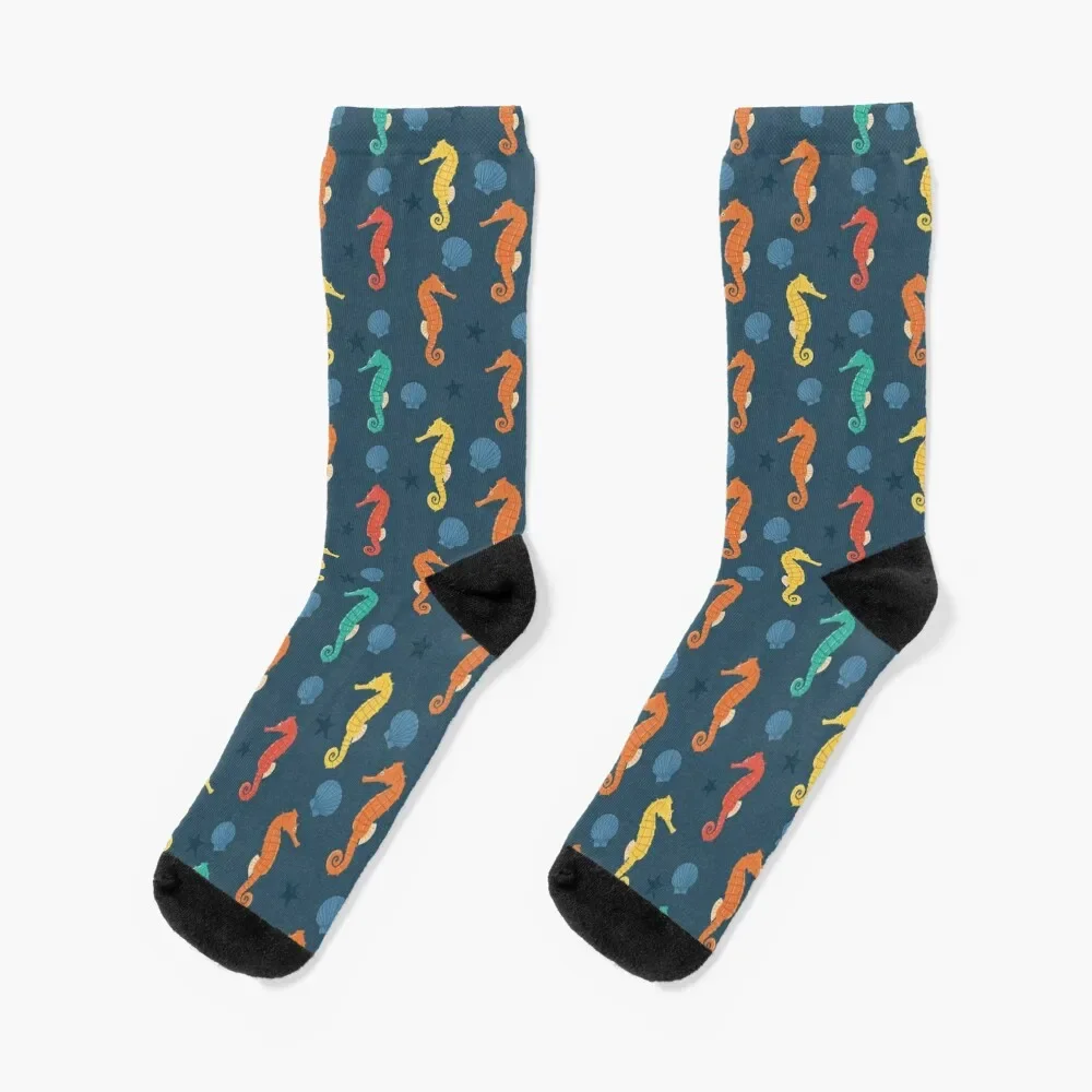 

Seahorse and shells design Socks funny gift aesthetic Women Socks Men's