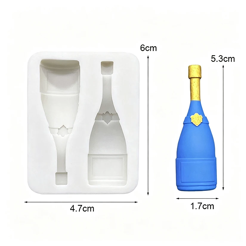 Champagner Weinflasche Silikonform Sugarcraft Schokolade Cupcake Backform Fondant Kuchen Dekorieren Werkzeuge – Detail 8