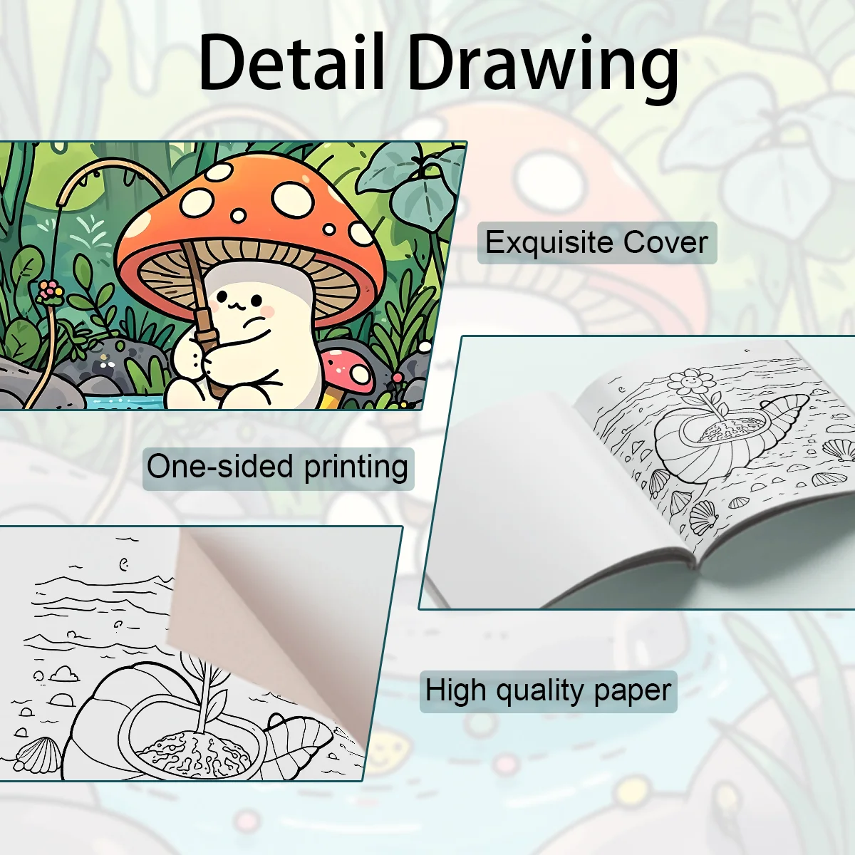 Relaxing Garden Coloring Book for Adults: Simple Mushroom Patterns & Garden Life - Creative Coloring Experience