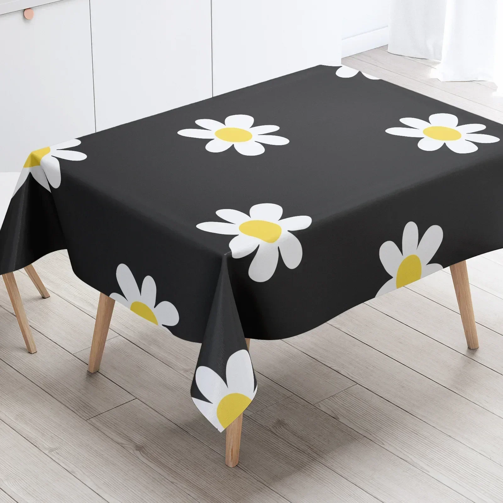 

New printed oil-proof rectangular tablecloth 2024skyblue