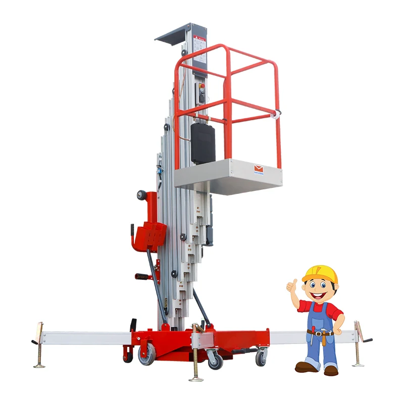 MORN 4.8m-12m Aerial Work Platform Self Propelled One Man Lift Vertical Mast Lifts Single Mast Platform Lift for Sale