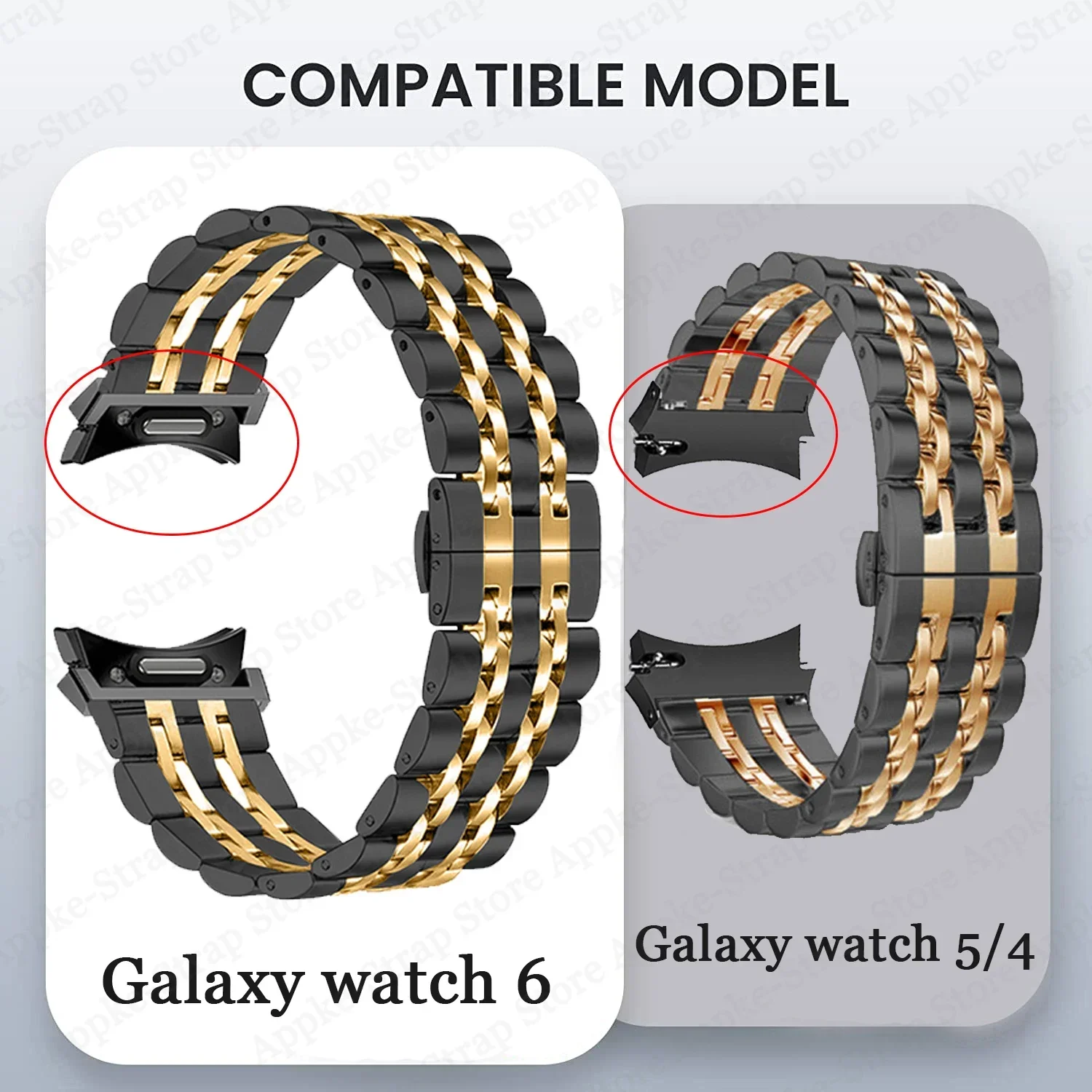 No Gaps Strap For Samsung Galaxy Watch 6 5 4 44mm 40mm 5Pro 45mm Stainless Steel Band Watch 6 4 Classic 43 47mm 42/46mm Bracelet