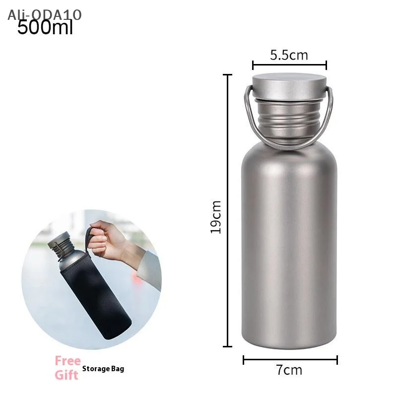 1Pc Outdoor Sports Titanium Water Bottle 500ml 600ml 750ml Camping Supplies Sports Cycling Hiking Camping Water Bottle