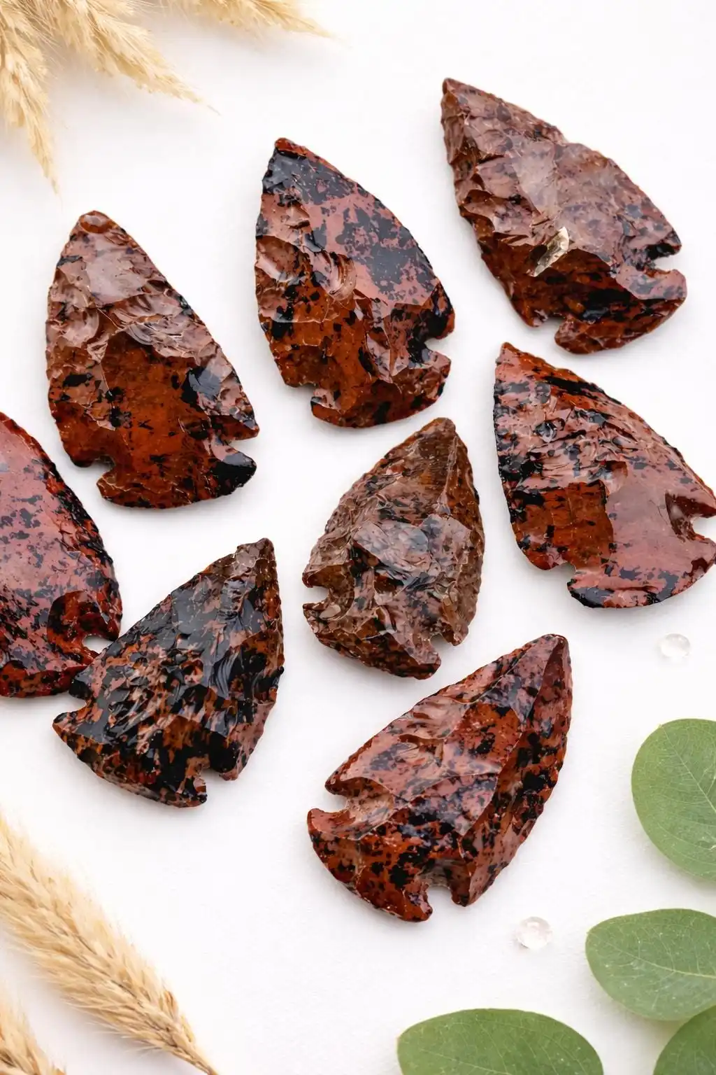 Hand-knocking red Obsidian Arrowheads – Handmade Stone Points, Protection Crystal, Gift for Crystal Collectors, Halloween gifts