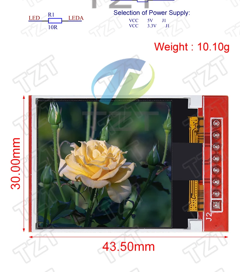 TZT 1/3PCS 5V 3.3V 1,44 Zoll TFT LCD-Displaymodul 128*128 Farbbildschirm SPI-kompatibel für Arduino Mega2560 STM32 SCM 51 – Detail 3