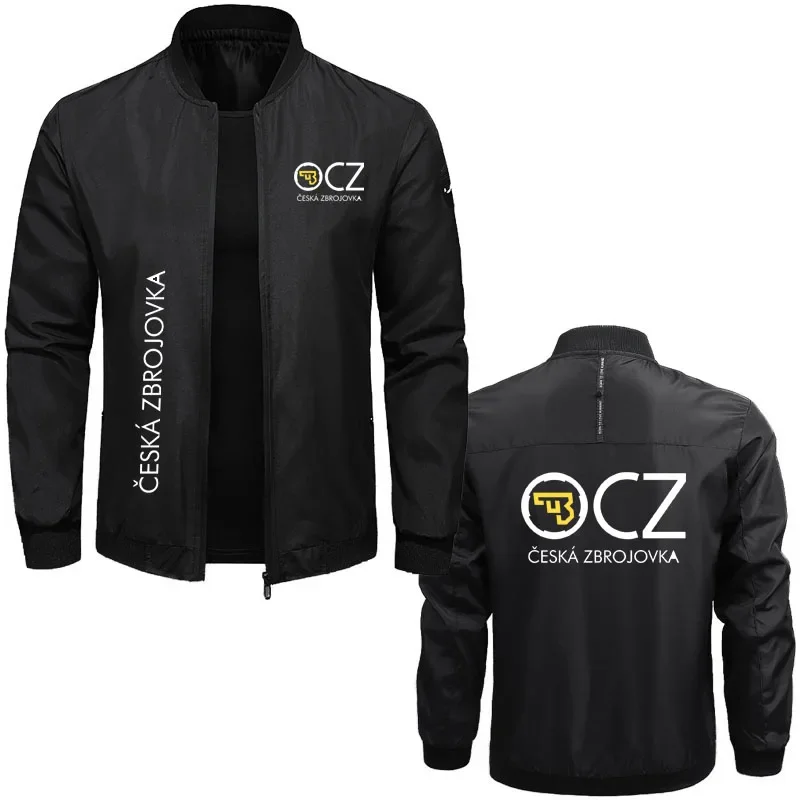 Chaqueta de béisbol con estampado de armas de fuego checas para hombre, cazadora cómoda, a prueba de viento, CZ, Ceska, Zbrojovka, otoño, 2024