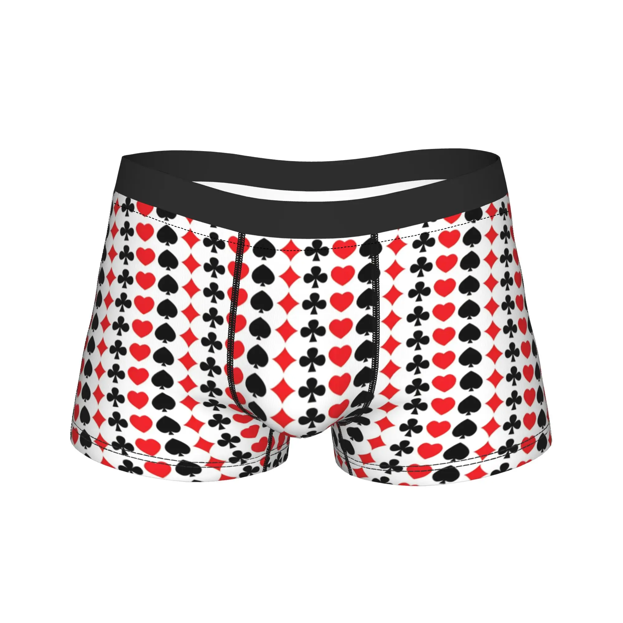 

Poker Cards Heart Boxer Brief Underwear High Quality Man Elastic Trunk Design Plus Size Underpants