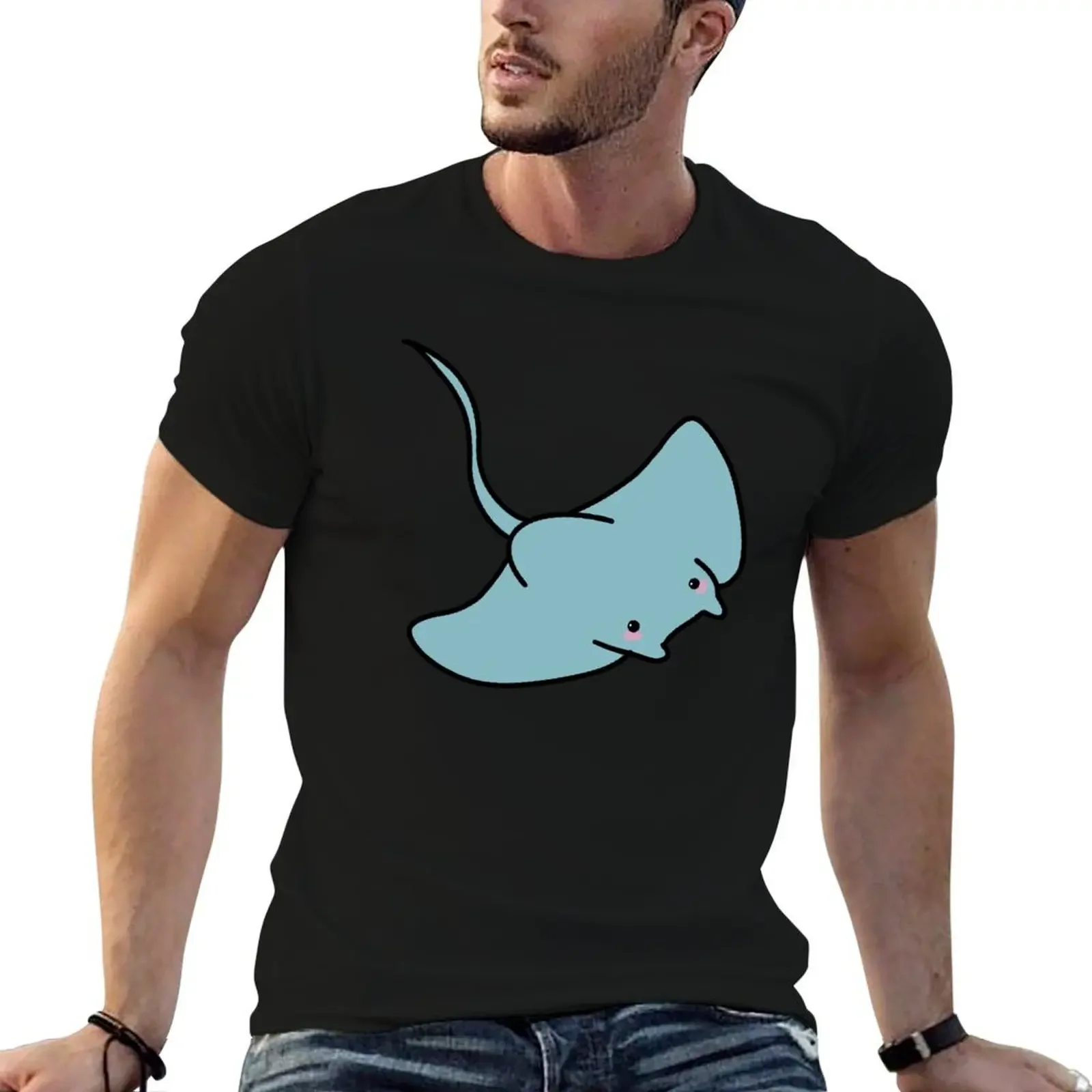 

Cute Blue Stingray T-Shirt luxury t-shirt kawaii clothes anime figures T-shirt men