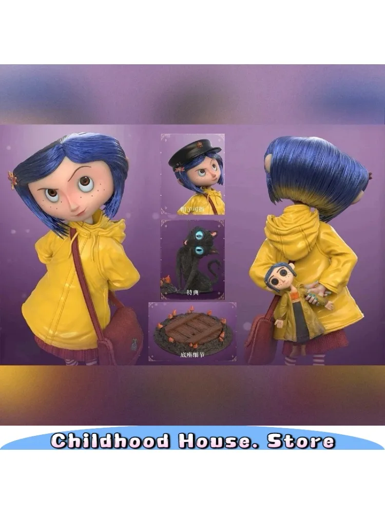Coraline Charakter-Sammlerpuppe, statisches PVC-Modell, Dekoration für den Schreibtisch, thematisches Geschenk für Hobby-Sammler.