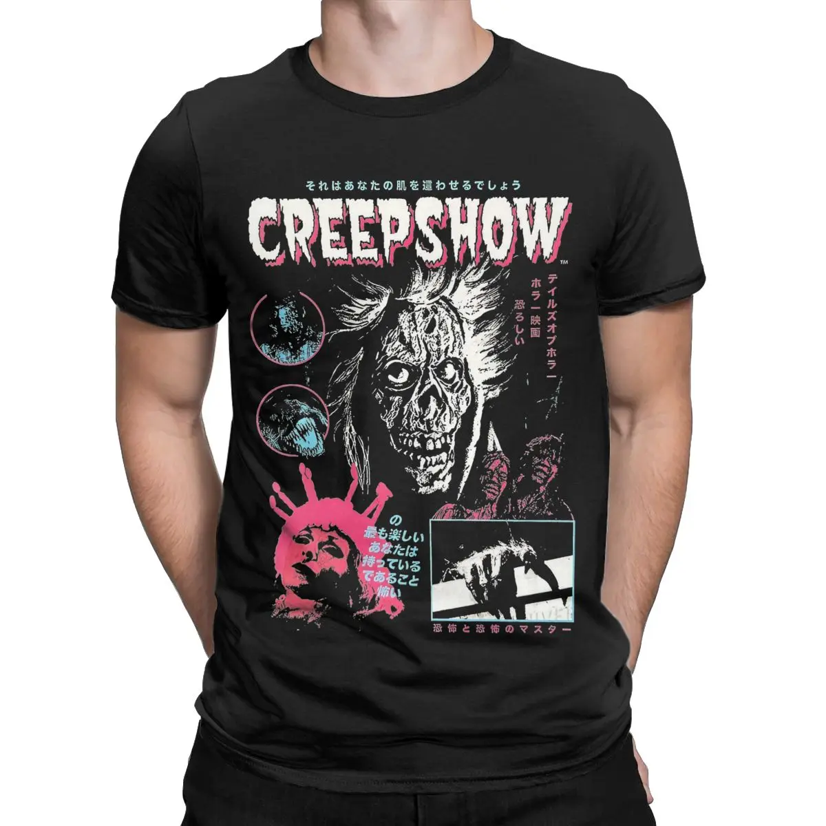 Men T-Shirt Creepshow Horror Movie 90s Casual Cotton Tee Shirt Short Sleeve T Shirt Crewneck Clothing Party