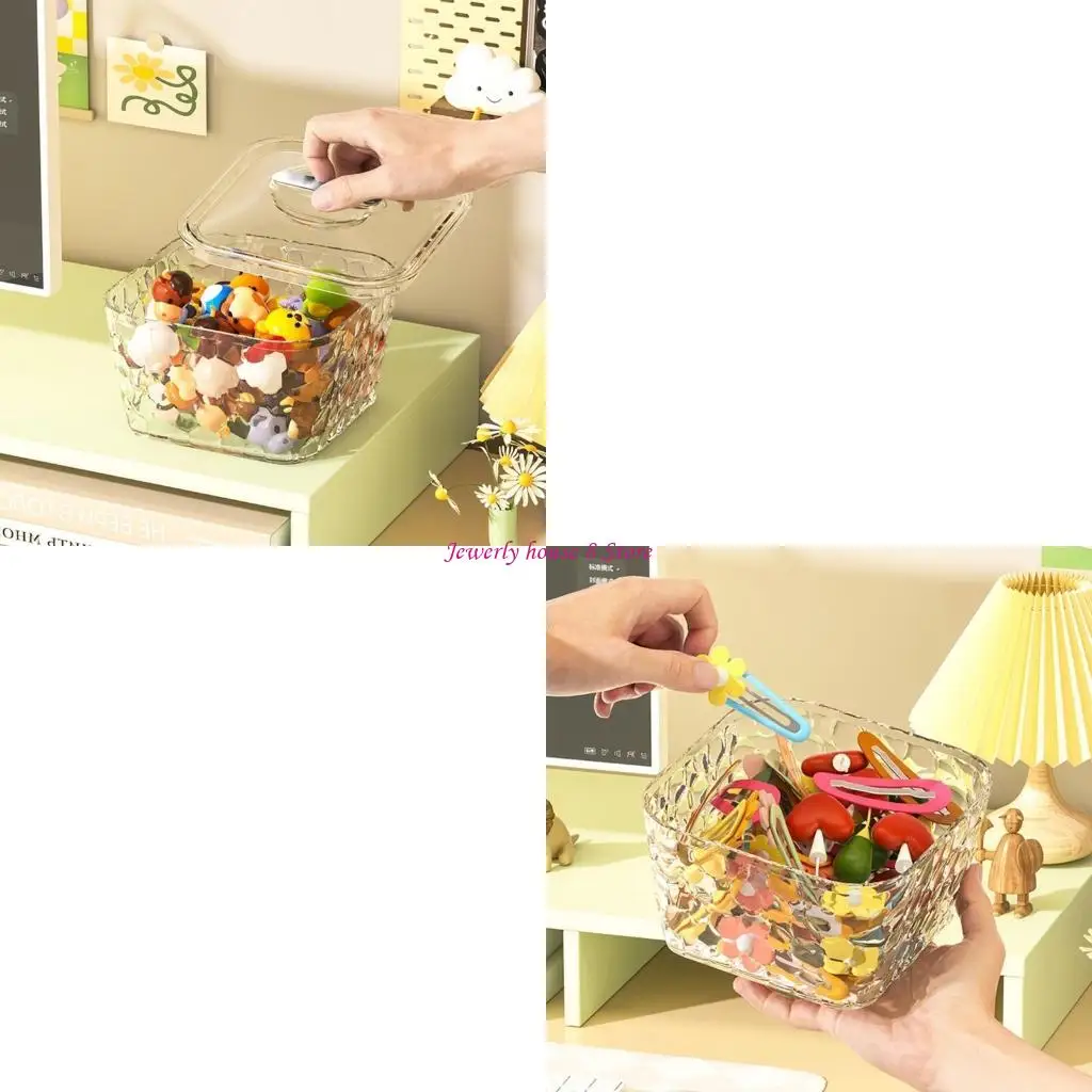 

Коробка-органайзер для хранения заколок для волос Пластиковая текстура для использования в спальне или офисе