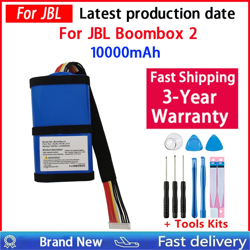 10000mAh Original Speaker Battery For JBL Boombox 2 Boombox2 Loudspeaker Player Battery Replacement Bateria + Tools