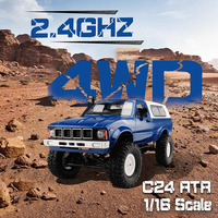 WPL C24 Remote Control Truck RC Car 2.4G 4WD 4x4 Off-Road Rock Crawler Buggy Semi Truck RTR Racing Vehicles Car Gifts Toys