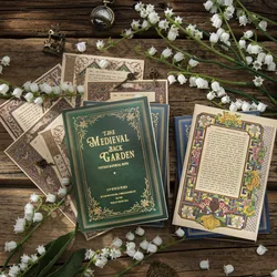 50pcs/lot Memo Pads Material Paper Medieval Backyard Junk Journal Scrapbooking Cards Retro Background Decoration Paper