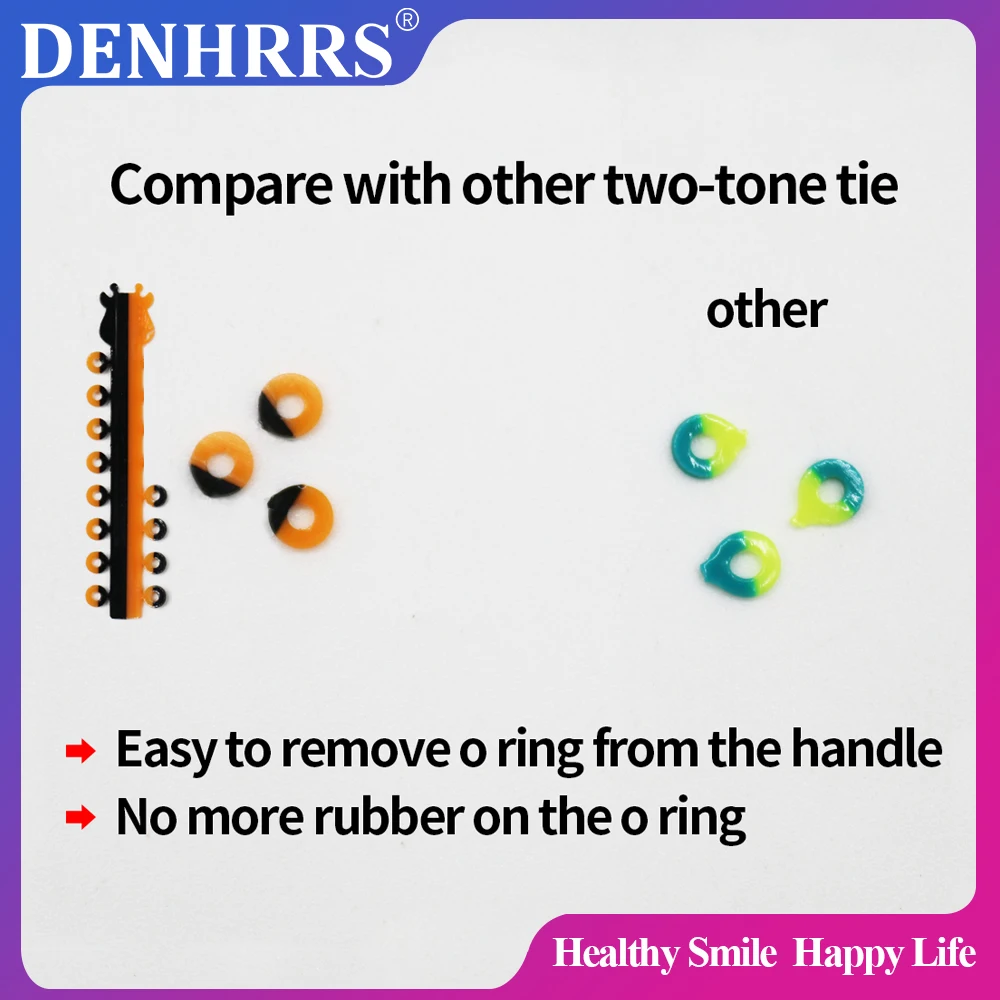 Two Tone 320Pcs/Box 20Sticks Dual Color Dental Orthodontic Ligature Tie Elastic Rubber Ties