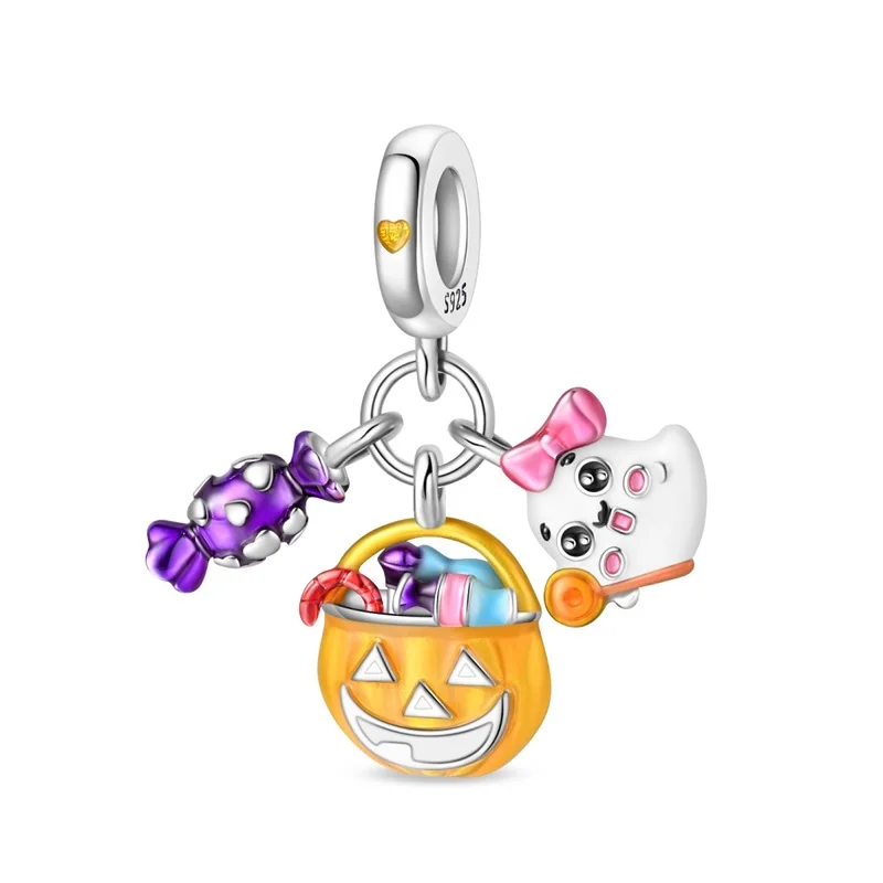 925 Sterling Silver Charms Bead Luminous Mischievous Little Devil Dangle Fit Original Bracelet DIY Women Jewelry Gift