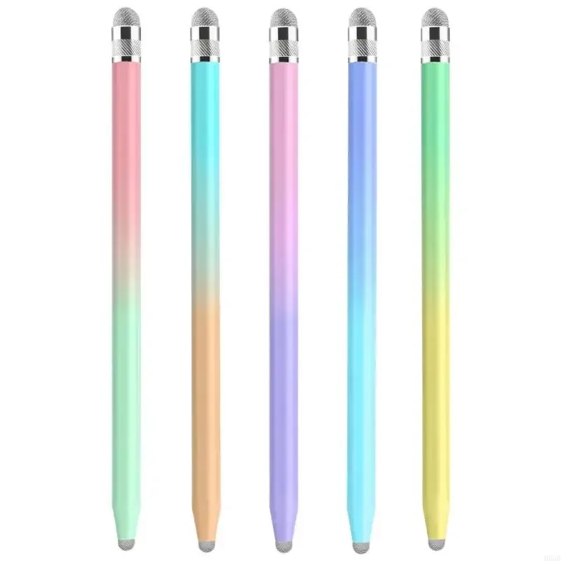 Gradients Color Styluses Pen for Phone Tablet Capacitive Disc Tip Styluses Pencil Double Head Capacitive Pen for Adults