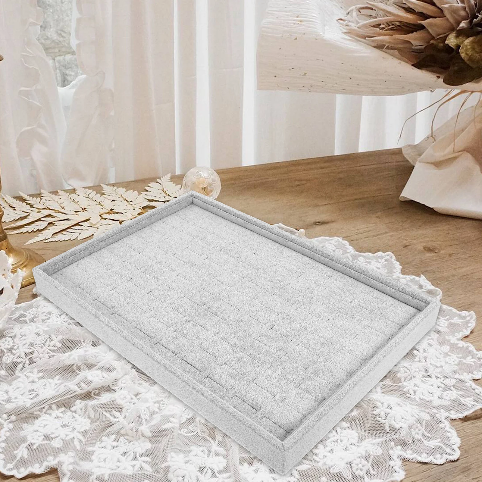 Jewelry Tray Organizer Earrings Rings Storage Display Travel Case Gift Durable Safe Material Lightweight Portable