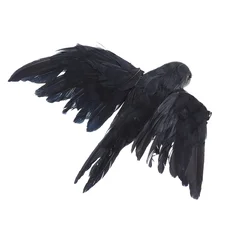 Realistic Crow Prop Black Flying Birds Prop Spooky Outdoor