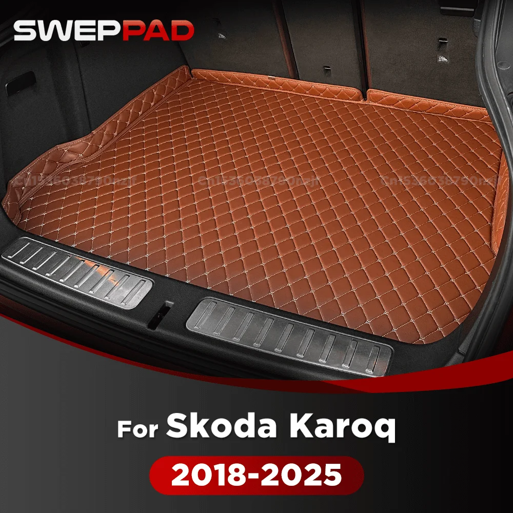 For Skoda Karoq 2018-2025 24 23 22 21 20 19 3D Car Trunk Mat Cargo Liner Carpet Interior Accessories Cover