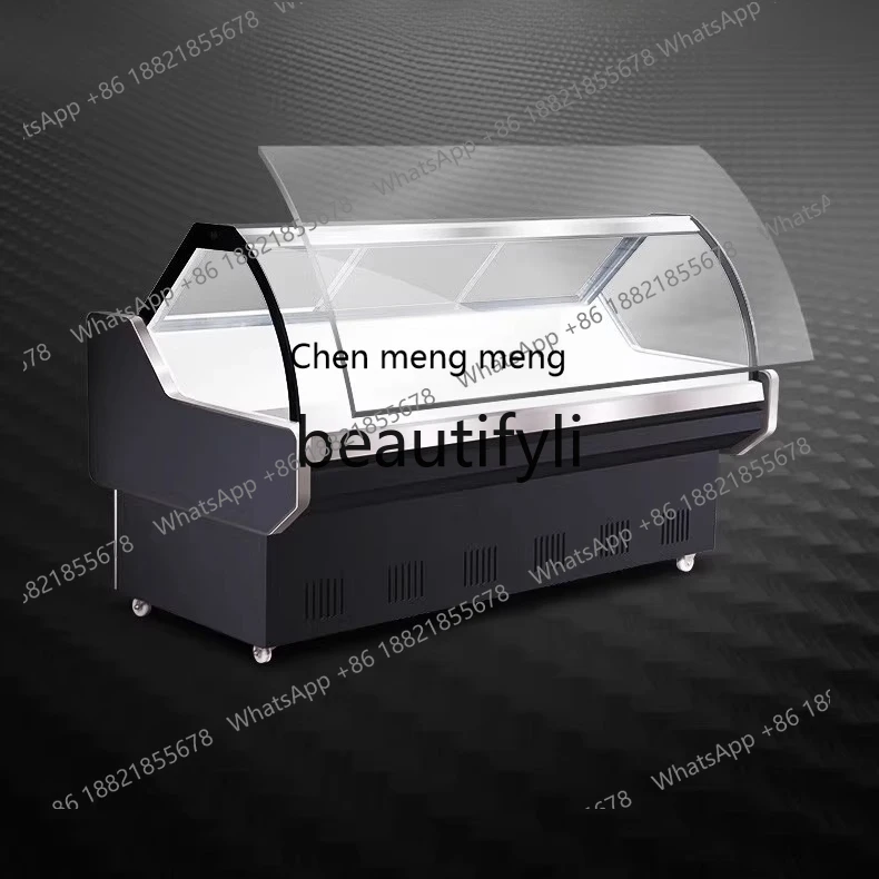 New arrive Fresh Meat Deli Display Cabinet Horizontal Commercial Freezer Stainless Steel Inner Liner