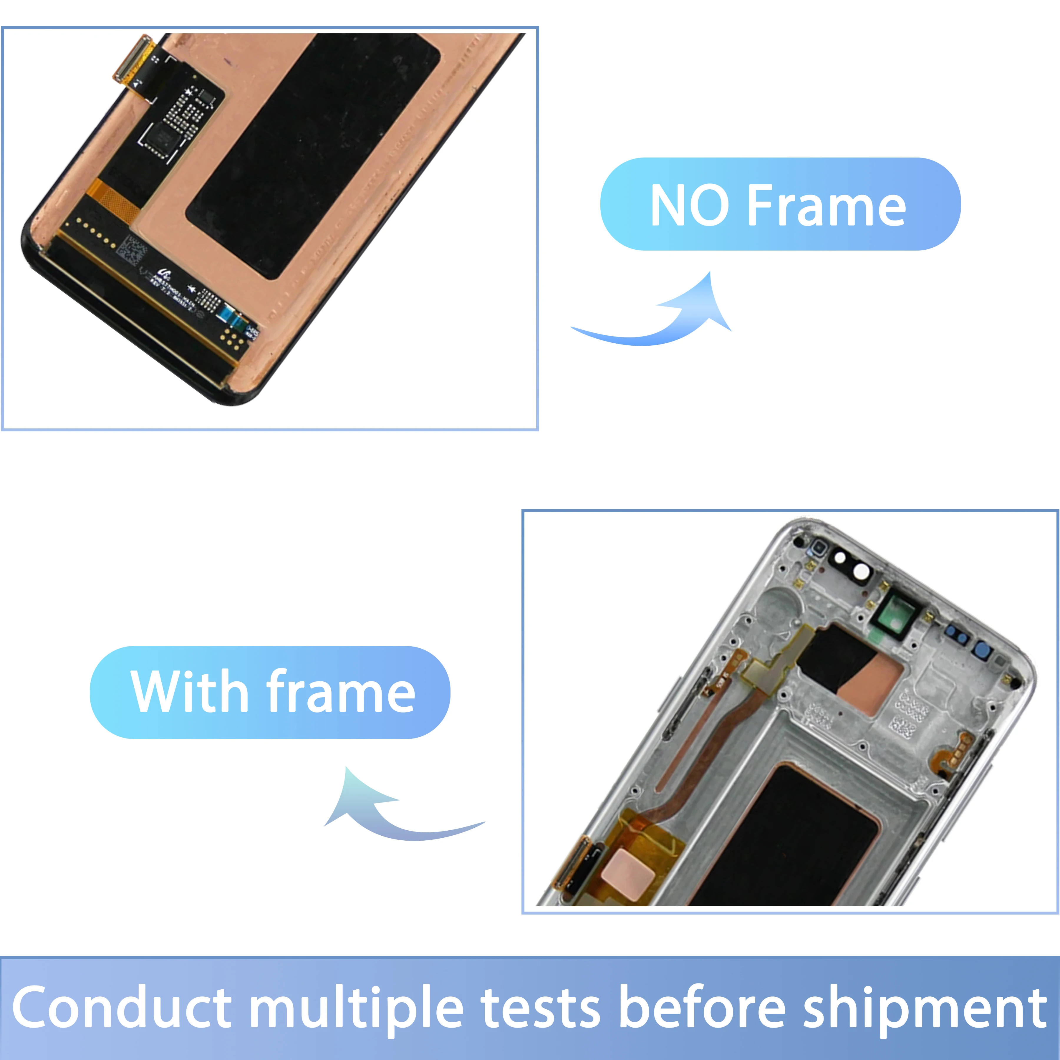 100% tests LCD For Samsung Galaxy S8 G950 G950F G950U Lcd With Frame Display Touch Screen Digitizer Repair Parts Free back cover