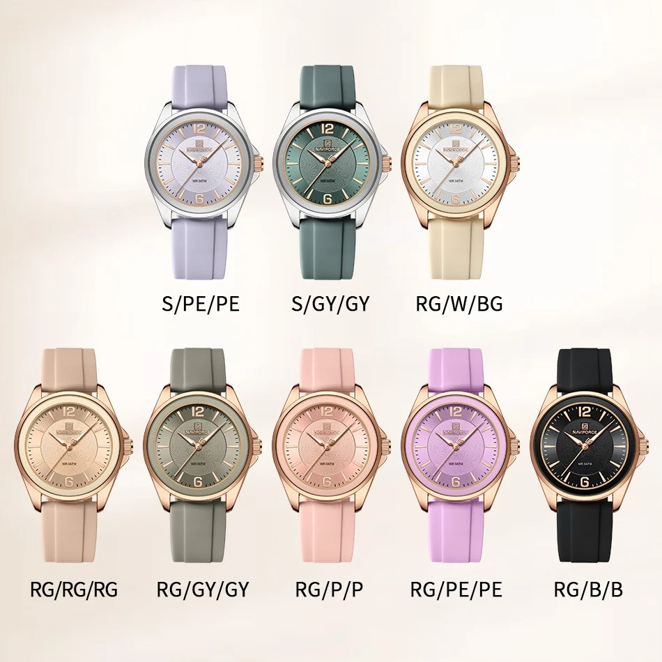 New Style NAVIFORCE Women's Watches Sport Silicone Strap Wristwatch Women Quartz Watch Clock Gift Reloj Mujer Relojos Feminino view 3