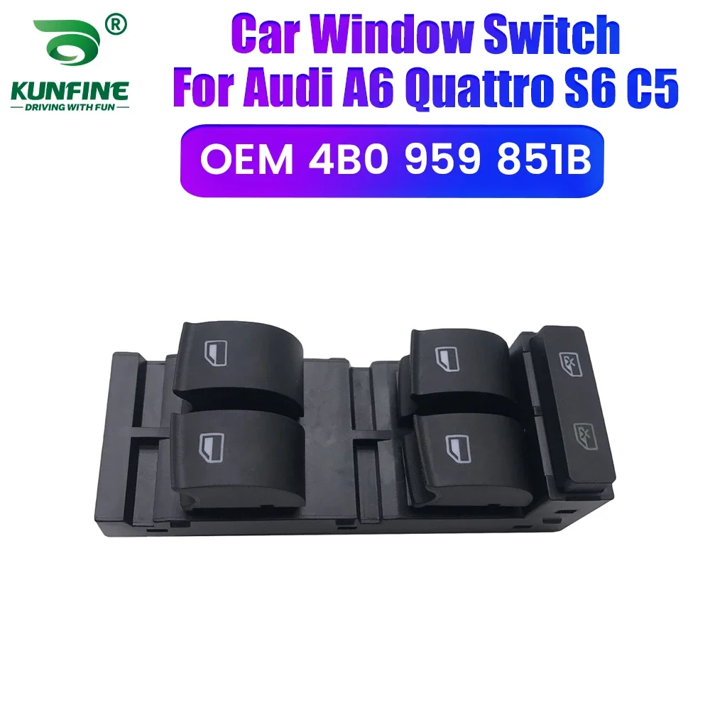 

Кнопка управления стеклоподъемником передней левой двери для Audi A6 Quattro S6 C5 RS6 1998-2005, артикул. 4B0959851B