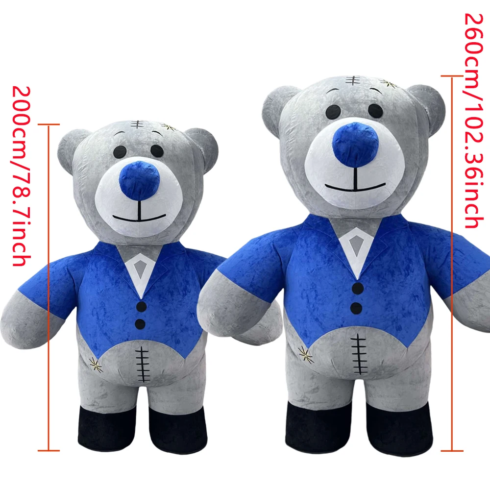 풍선 스왈로우 테일 베어 의상 거대한 플러시 웨딩 베어 모피 정장 마스코트 할로윈 카니발 의상 성인을위한