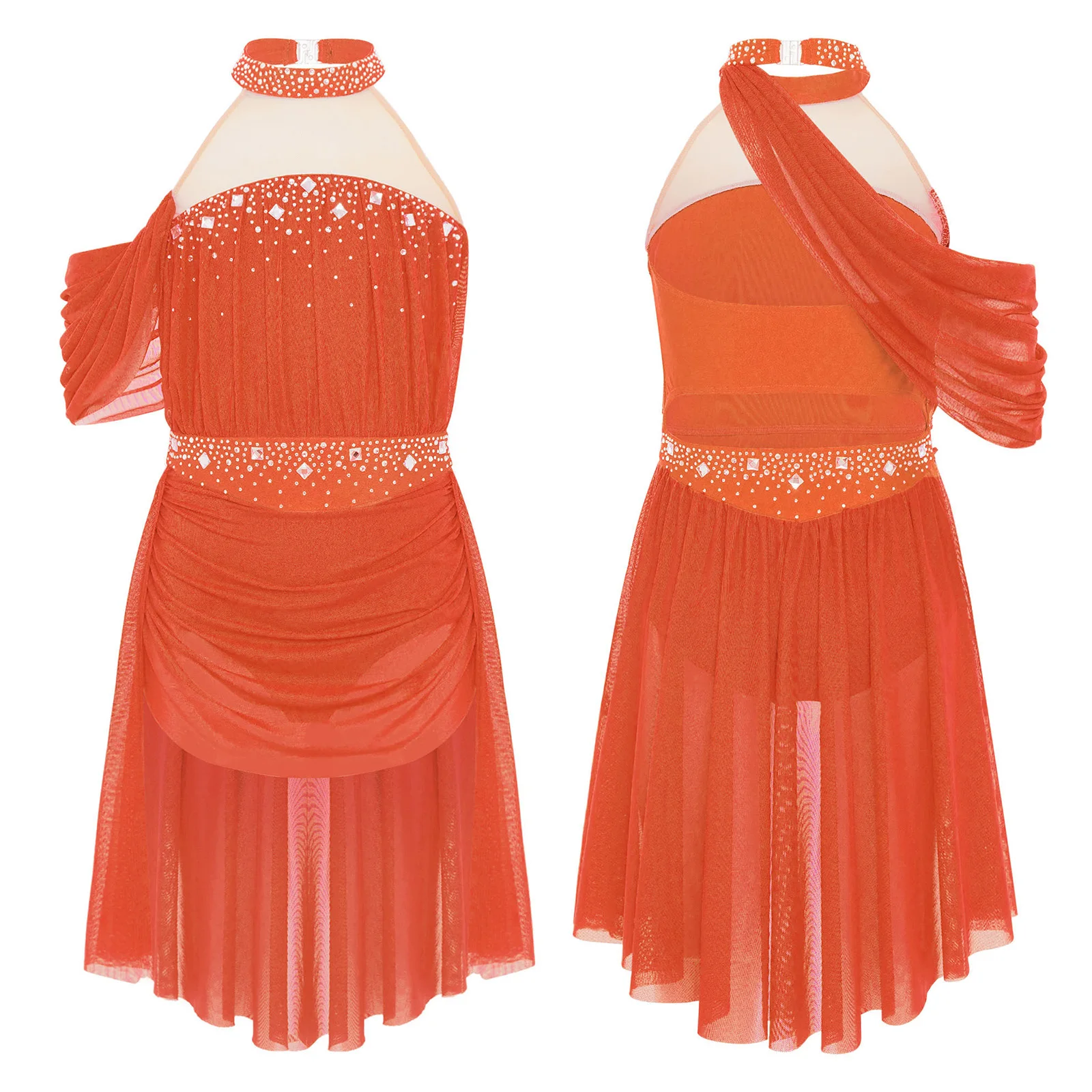 

Детский костюм для лирического джаза, латинского танца, гимнастическое балетное трико для девочек, платье, детская одежда для сценических танцев, танцевальная одежда со стразами для подростков