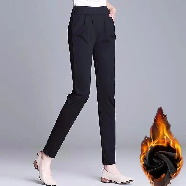 

2023 Women Spring Autumn New Slim Suit Pants Female Elastic High Waist Pencil Trousers Ladies Middle-aged Casual Pants Y624