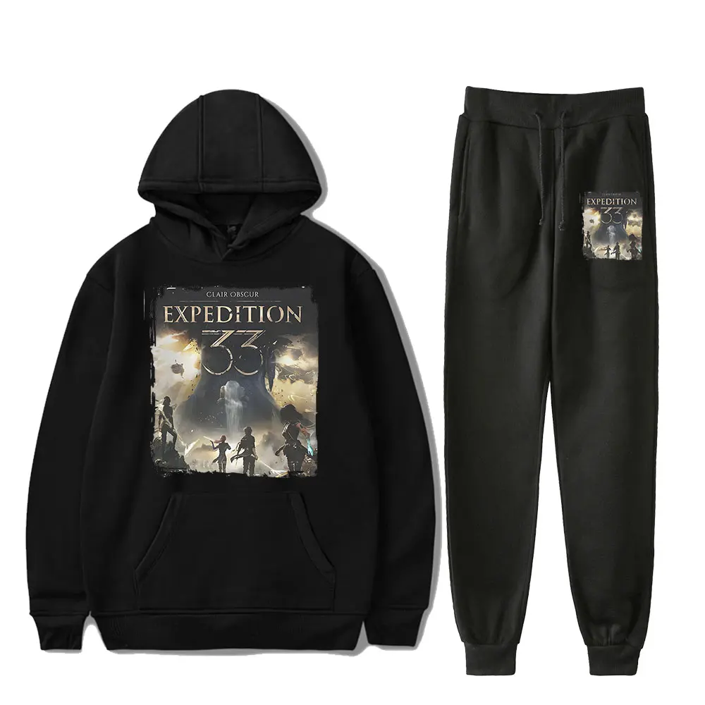 

Clair Obscur Expedition 33 Casual Tracksuit Men Sets Hoodies and Sweatpants Two Piece Sets Hooded Sweatshirt Sportswear Suit