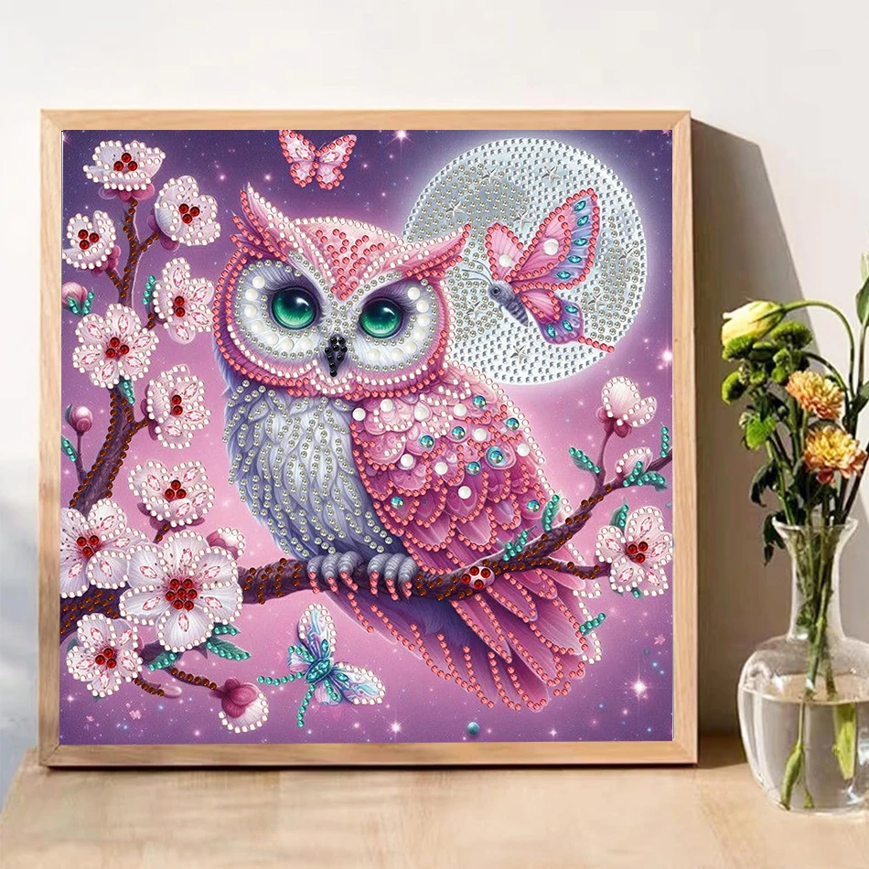 Animals Pattern Diamond Painting Kit Owl Special Shape Rhinestone Diamond Art Painting Kits for Gift Home Wall Art Decor