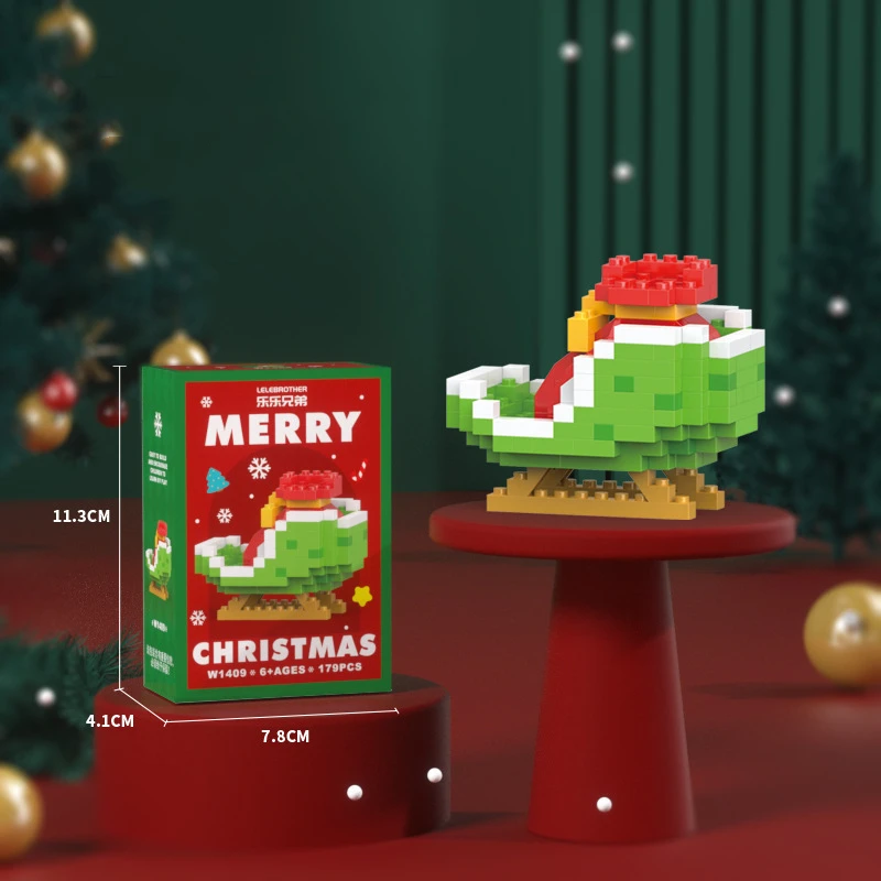 

2pcs Santa Claus Figure Micro Building Block Reindeer Puzzle DIY Assembling Bricks Christmas Gifts Xmas Tree
