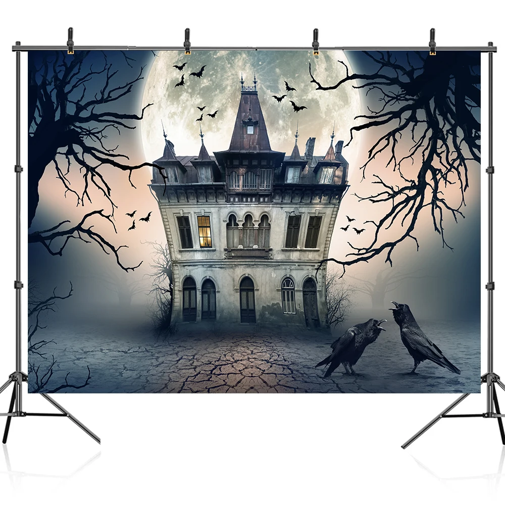 Bonvvie Halloween Backdrop Photozone Tomb Park Star Terrible Night Party Scene Photography Background Photocall for Photo Studio