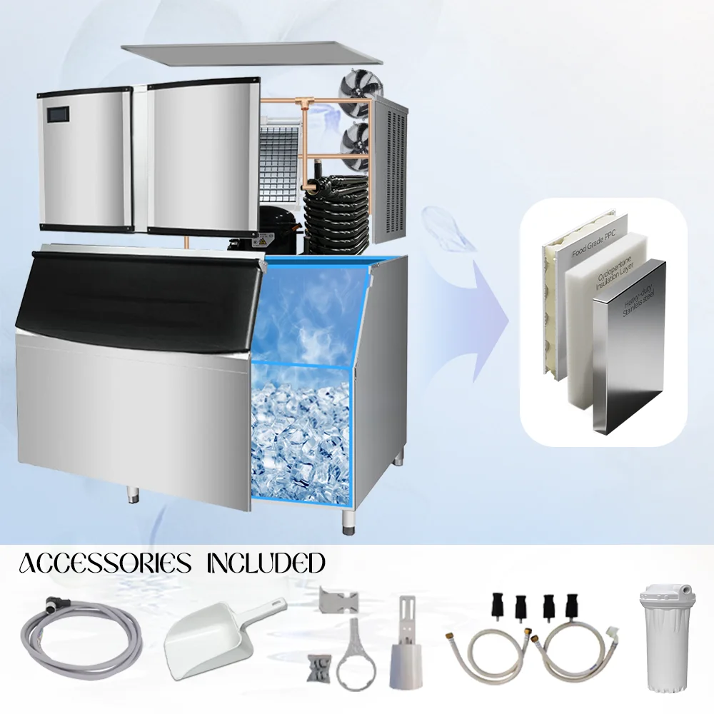 1000kg/24H Commercial Cube Ice - Commercial Ice Maker Air Cooled recension och pris