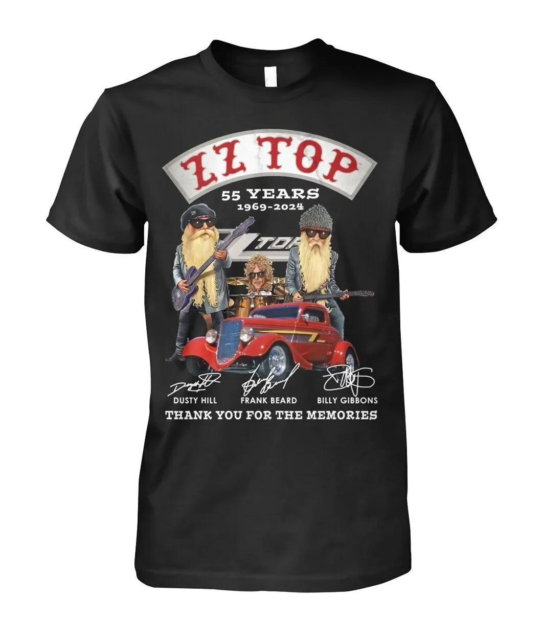 ZZ Top 55 Years 1969-2024 Thank You For The Memories T-Shirt All Size