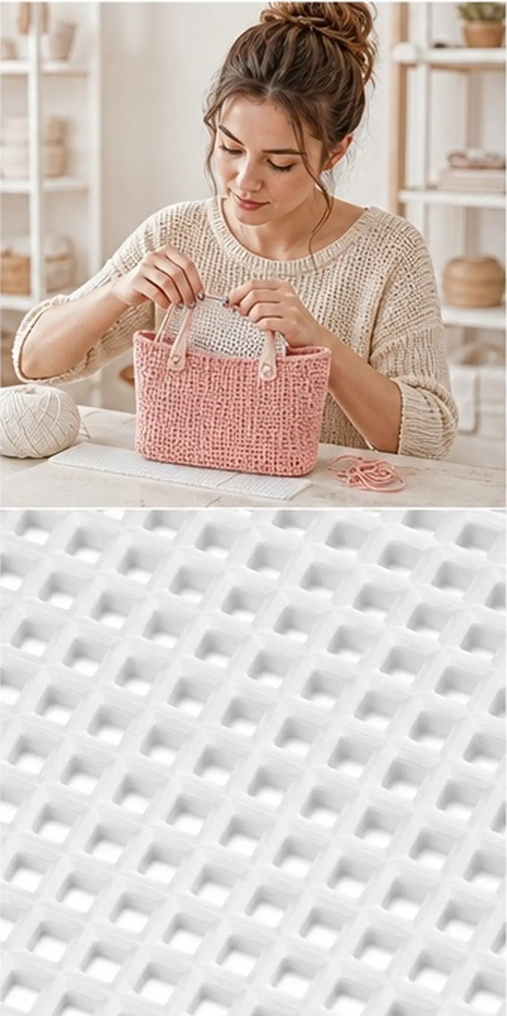 6Pcs Bag DIY Weaving Boards Premium Plastic Grid Sheets for Crochet Handbag Knitting Embroidery Craft Materials