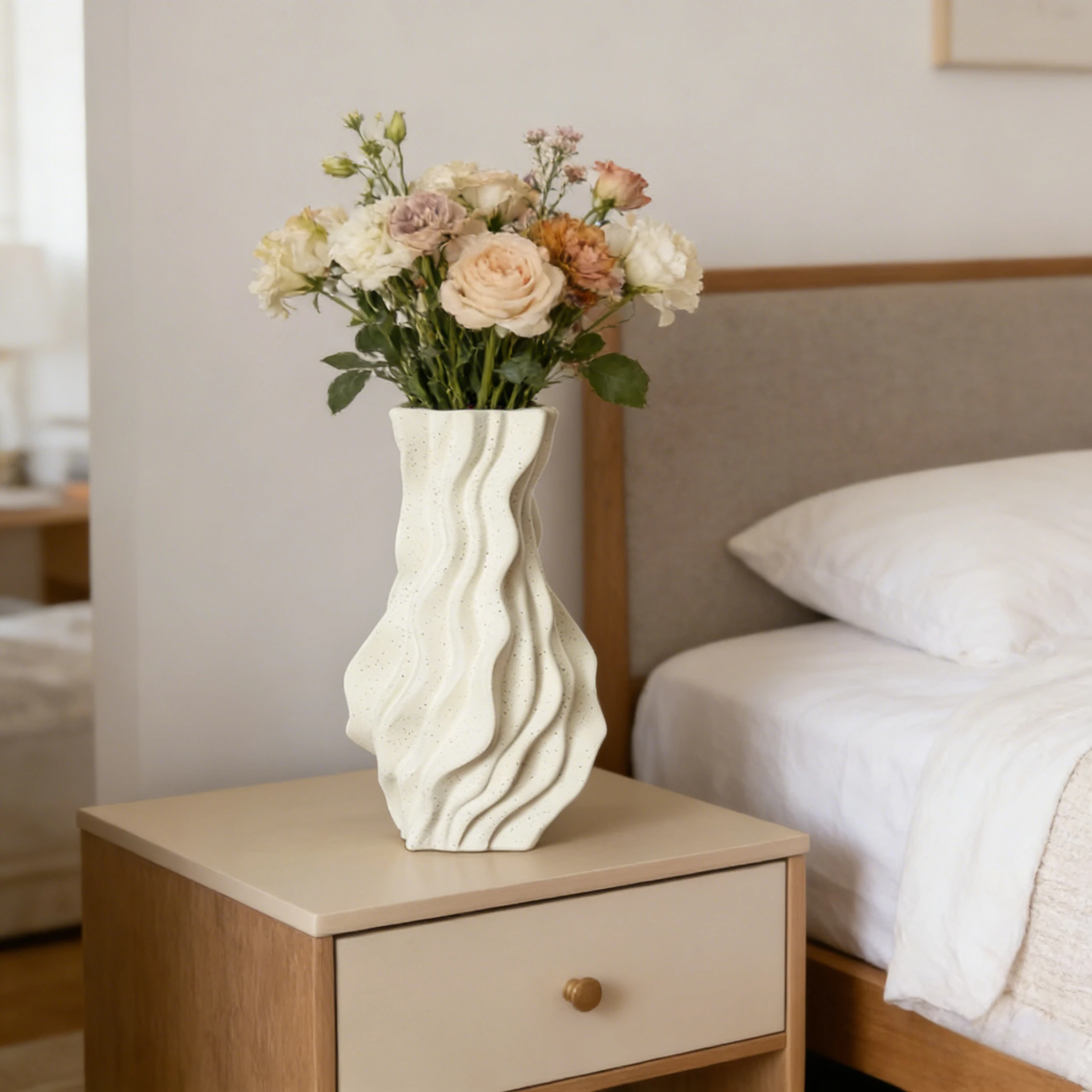 

Minimalist Ceramic Vase Luxury High Grade Flower Arrangement Ornament for Entrance Living Room TV Cabinet Decoration Ornaments