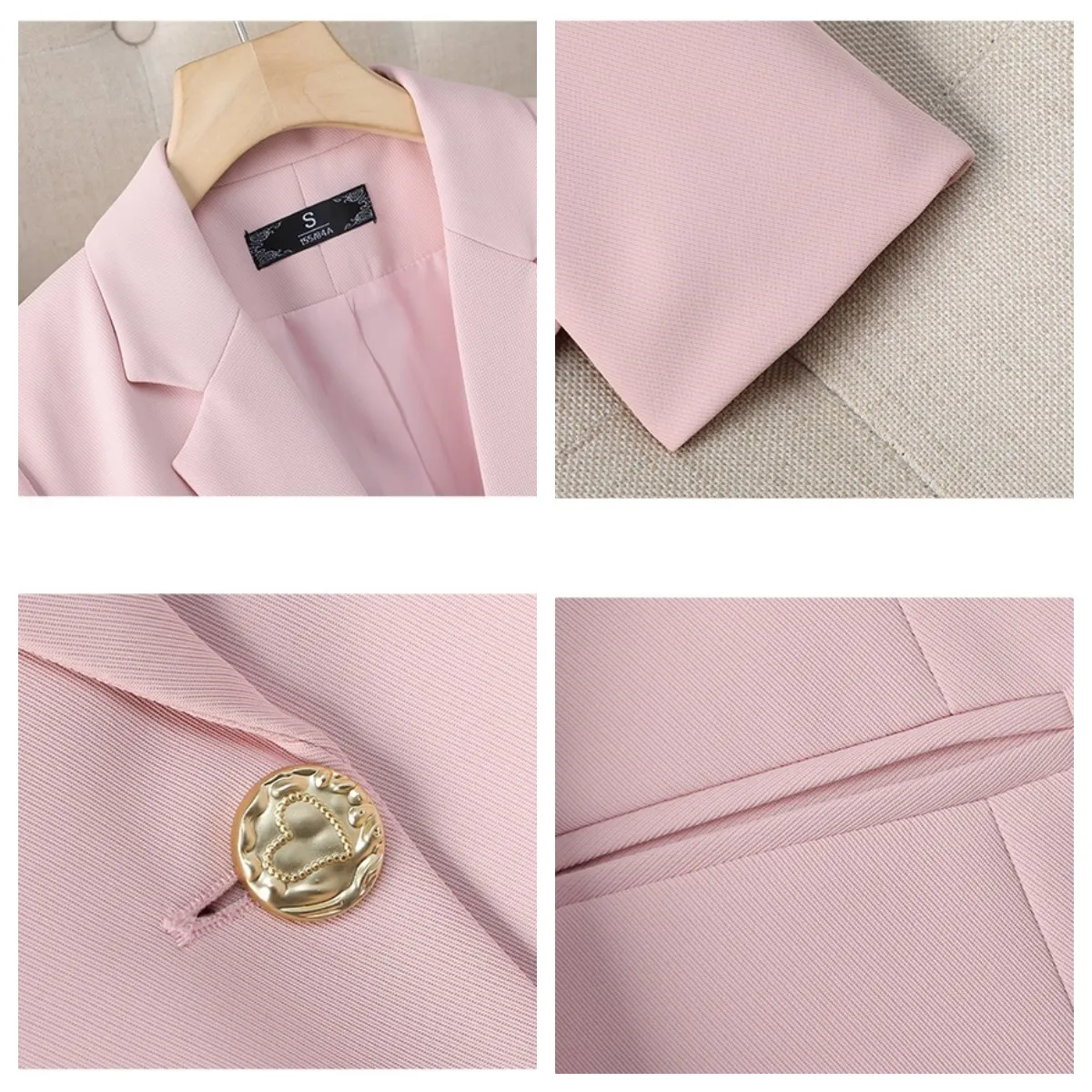 ใหม่แฟชั่นผู้หญิงอย่างเป็นทางการ Blazer สุภาพสตรีเดี่ยวแขนยาวทํางานเสื้อฤดูใบไม้ผลิฤดูใบไม้ร่วงแจ็คเก็ตหญิงชุด Outerwear
