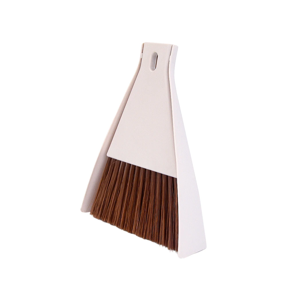 

Multipurpose Beige Desktop Keyboard Brush Dustpan 2-in-1 Design Easy Storage Small Head Deep Cleaning Grooves Edges Helper