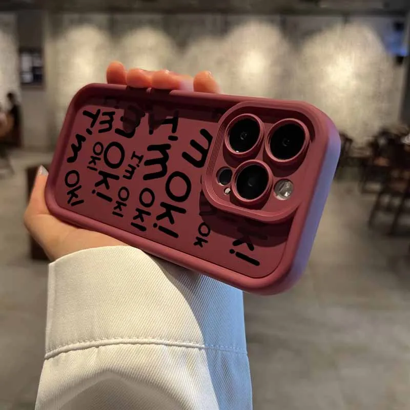 أنا موافق حسن الحظ شخصية الفن رسائل لسامسونج غالاكسي S25 S24 S23 S22 S21 S20 زائد الترا FE لايت العين سلم جراب هاتف