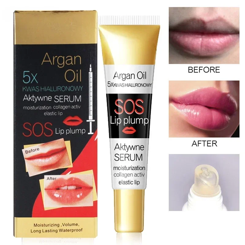 Volumizador de labios instantáneo, reparador de labios hidratante con colágeno, brillo y volumen extremo, cosméticos potenciadores de labios