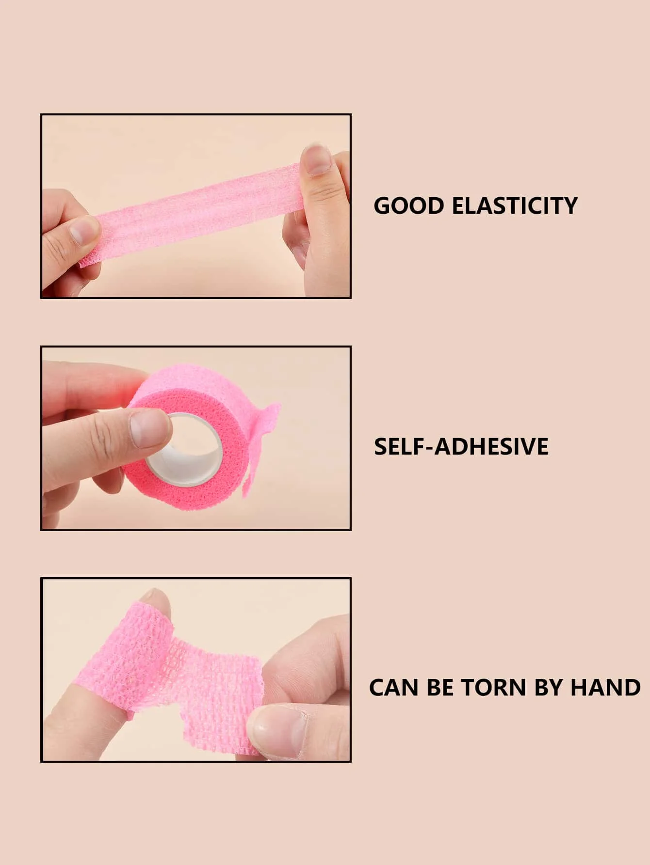 1/2 قطعة الرياضة الوردي الذاتي لاصقة طبية مطاطية التفاف الشريط Elastoplast ل وسادة الركبة إصبع الكاحل النخيل المعونة عدة أداة