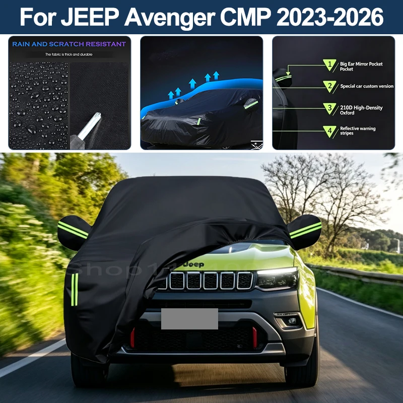 Auto Exterior Sun-Snow Protective Car Cover For JEEP Avenger CMP 2023 2024 2025 2026 Waterproof Dustproof Anti-UV Outdoor Cover