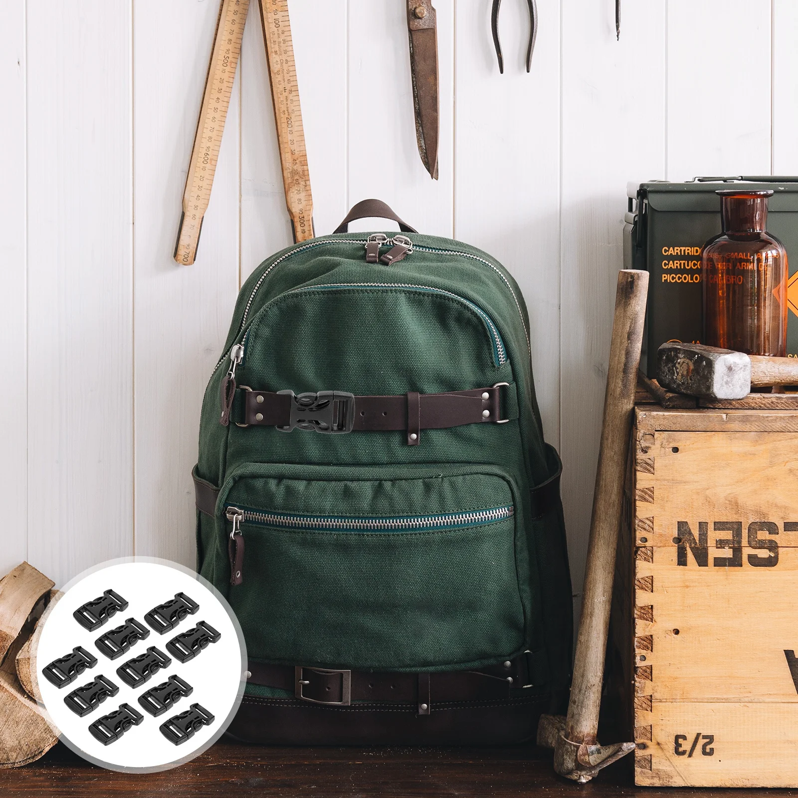 

100 Pcs Buckle Quick Release Strap Backpack Quick Side Release Buckle Plastic Accessories Car Seat Fixing DIY Craft Hardware