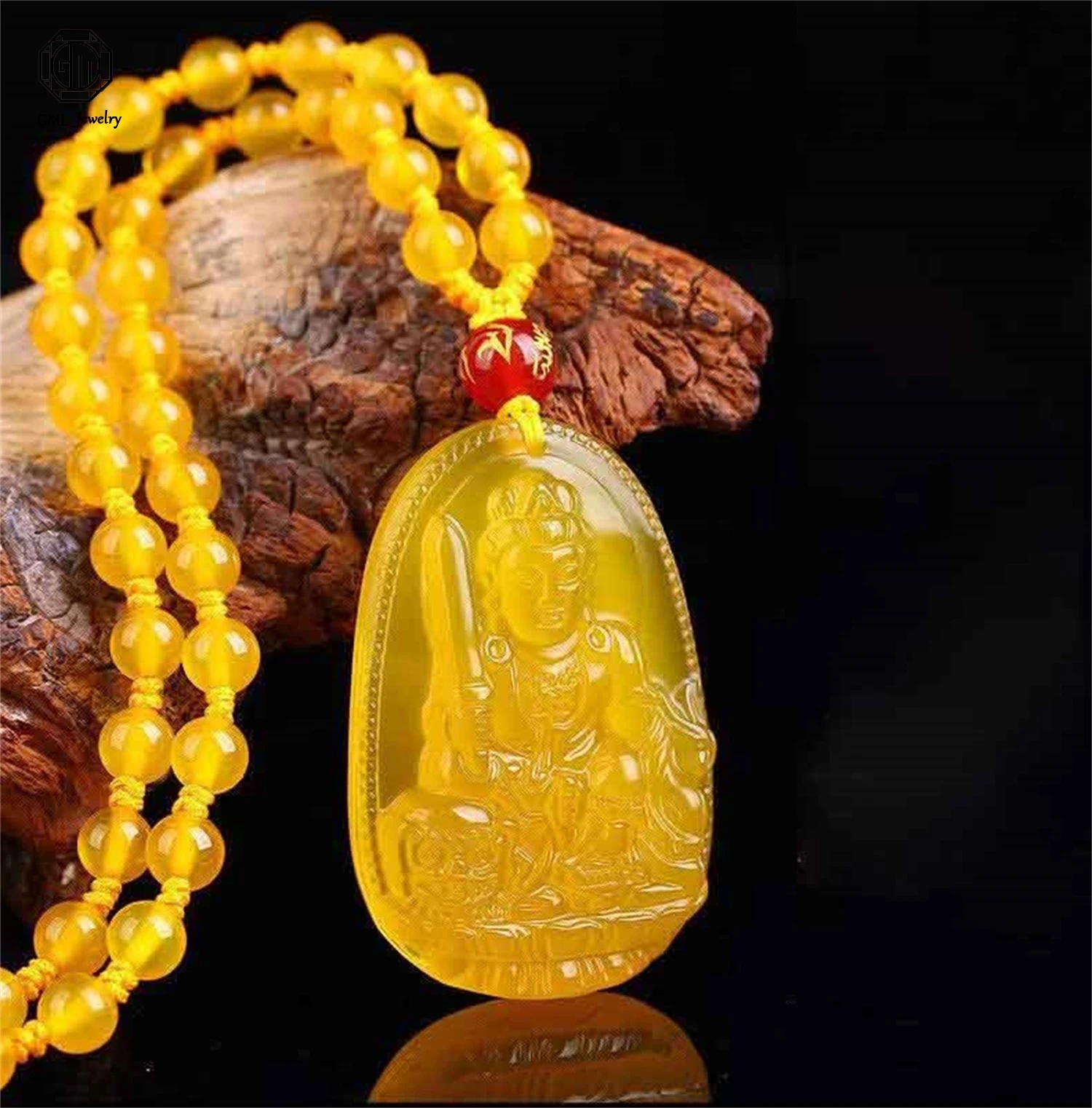 

Premium Natural Yellow Chalcedony Buddha Guanyin Pendant Necklace Eight Styles Unisex Couple Jewelry Banquet And Holiday Gifts